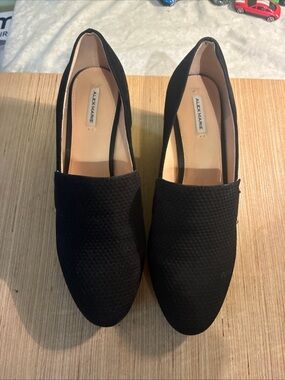 Alex Marie Black wedged Textured Slip-On Flats Sz 8.5